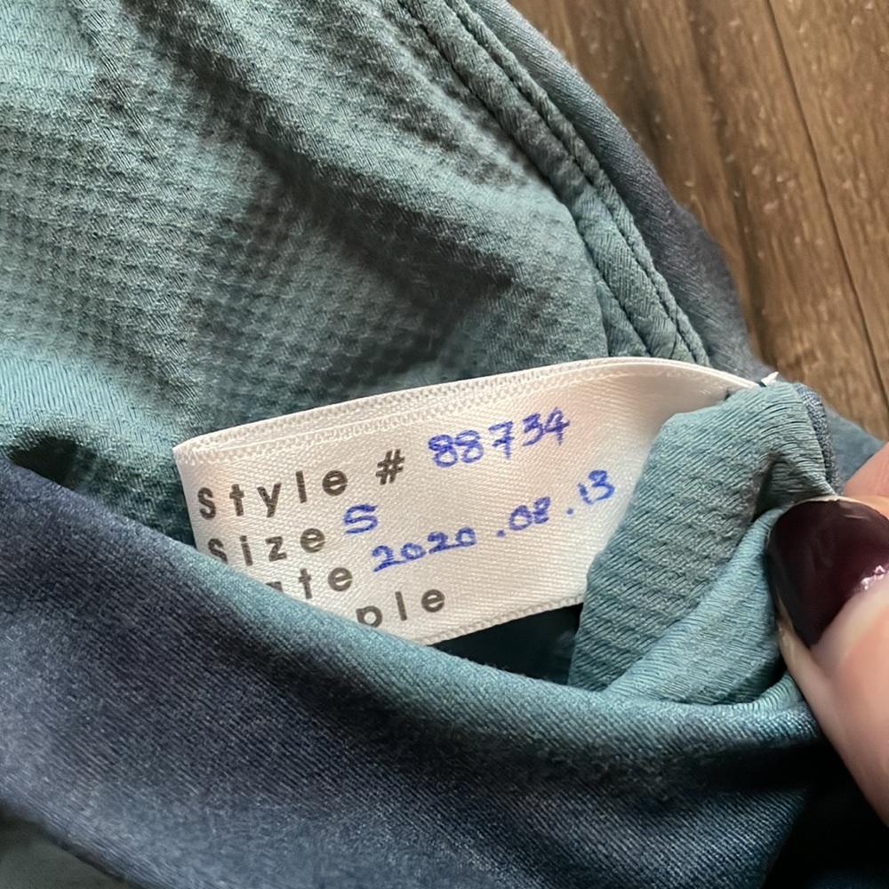 Nwot Athleta Exhale Sports Bra - Serene Riviera Blue View 5